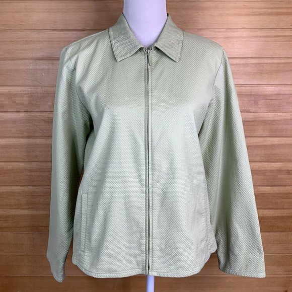 Eileen Fisher Green Textured Long Sleeve Jacket - Picture 11 of 11